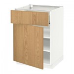 МЕТОД / ФОРВАРА Напольный шкаф с ящиком/дверью - 60x60 см, Экестад дуб, белый МЕТОД / ФОРВАРА Напольный шкаф с ящиком/дверью - 60x60 см, Экестад дуб, белый
