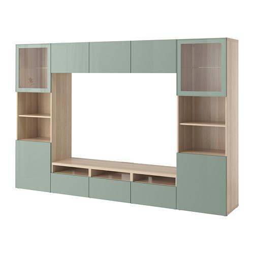 BESTÅ шкаф для ТВ, комбин/стеклян дверцы BESTÅ шкаф для ТВ, комбин/стеклян дверцы