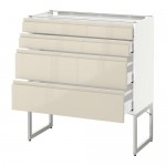 МЕТОД / МАКСИМЕРА Нплн шк 4 фронт/2 низк/2средн ящ - белый, Воксторп глянцевый светло-бежевый, 80x37x60 см МЕТОД / МАКСИМЕРА Нплн шк 4 фронт/2 низк/2средн ящ - белый, Воксторп глянцевый светло-бежевый, 80x37x60 см