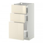 МЕТОД / ФОРВАРА Напольный шкаф с 3 ящиками - 40x37 см, Рингульт глянцевый кремовый, белый МЕТОД / ФОРВАРА Напольный шкаф с 3 ящиками - 40x37 см, Рингульт глянцевый кремовый, белый