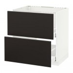 МЕТОД / МАКСИМЕРА Напольн шк п-мойку+2фрнт пнл/2 ящ - белый, Кунгсбакка антрацит, 80x60 см МЕТОД / МАКСИМЕРА Напольн шк п-мойку+2фрнт пнл/2 ящ - белый, Кунгсбакка антрацит, 80x60 см