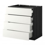 МЕТОД / ФОРВАРА Напольн шкаф 4 фронт панели/4 ящика - под дерево черный, Хэггеби белый, 80x60 см МЕТОД / ФОРВАРА Напольн шкаф 4 фронт панели/4 ящика - под дерево черный, Хэггеби белый, 80x60 см