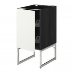 МЕТОД Напольный шкаф с проволочн ящиками - под дерево черный, Хэггеби белый, 40x60x60 см