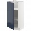 МЕТОД Напольный шкаф с полками - белый, Ерста глянцевый черно-синий, 40x37 см