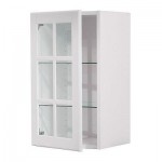 ФАКТУМ Навесной шкаф со стеклянной дверью - Лидинго белый с оттенком, 40x70 см