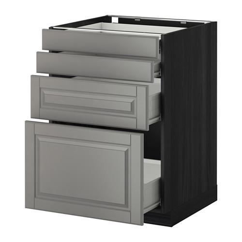 МЕТОД / ФОРВАРА Нплн шк 4 фронт/2 низк/2средн ящ - под дерево черный, Будбин серый, 60x60 см МЕТОД / ФОРВАРА Нплн шк 4 фронт/2 низк/2средн ящ - под дерево черный, Будбин серый, 60x60 см