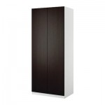 ПАКС Гардероб 2-дверный - Пакс Нексус черно-коричневый, белый, 100x60x236 см, плавно закрывающиеся петли ПАКС Гардероб 2-дверный - Пакс Нексус черно-коричневый, белый, 100x60x236 см, плавно закрывающиеся петли