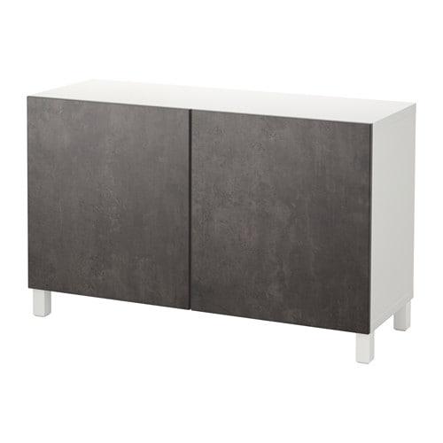 БЕСТО Комбинация для хранения с дверцами - белый Кэлльвикен/темно-серый под бетон БЕСТО Комбинация для хранения с дверцами - белый Кэлльвикен/темно-серый под бетон