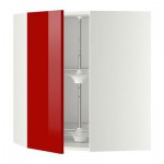 МЕТОД Угл нвсн шкф с вращающ секц - 68x80 см, Рингульт глянцевый красный, белый МЕТОД Угл нвсн шкф с вращающ секц - 68x80 см, Рингульт глянцевый красный, белый