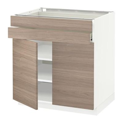 МЕТОД / ФОРВАРА Напольный шкаф/2дверцы/2ящика - Брокхульт под грецкий орех светло-серый, белый МЕТОД / ФОРВАРА Напольный шкаф/2дверцы/2ящика - Брокхульт под грецкий орех светло-серый, белый