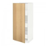 МЕТОД / МАКСИМЕРА Высокий шкаф с ящиками - 60x60x140 см, Экестад дуб, белый МЕТОД / МАКСИМЕРА Высокий шкаф с ящиками - 60x60x140 см, Экестад дуб, белый