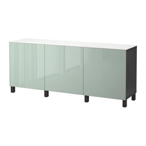 БЕСТО Комбинация для хранения с дверцами - черно-коричневый/Сельсвикен глянцевый/серо-зеленый светлый БЕСТО Комбинация для хранения с дверцами - черно-коричневый/Сельсвикен глянцевый/серо-зеленый светлый