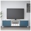 БЕСТО Тумба д/ТВ с ящиками - белый/Вальвикен темно-синий, направляющие ящика, плавно закр