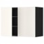 МЕТОД Навесной шкаф с полками/2дверцы - под дерево черный, Веддинге белый, 80x60 см