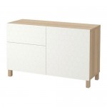 БЕСТО Комб для хран с дверц/ящ - под беленый дуб белый, направляющие ящика,нажимные