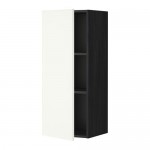 METOD шкаф навесной с полкой черный/Хэггеби белый 40x100 см