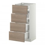 МЕТОД / ФОРВАРА Напольн шкаф 4 фронт панели/4 ящика - белый, Брокхульт под грецкий орех светло-серый, 40x37 см МЕТОД / ФОРВАРА Напольн шкаф 4 фронт панели/4 ящика - белый, Брокхульт под грецкий орех светло-серый, 40x37 см