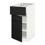 МЕТОД / МАКСИМЕРА Напольный шкаф с ящиком/дверью - белый, Тингсрид под дерево черный, 40x60 см