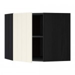 МЕТОД Угловой навесной шкаф с полками - под дерево черный, Хитарп белый с оттенком, 68x60 см