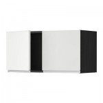 МЕТОД Навесной шкаф с 2 дверями - Нодста белый/алюминий, под дерево черный МЕТОД Навесной шкаф с 2 дверями - Нодста белый/алюминий, под дерево черный