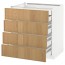 МЕТОД / МАКСИМЕРА Нплн шк 4фрнт/2нзк/3срд ящ - белый, Экестад дуб, 80x60 см