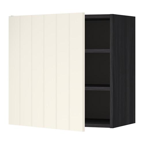 МЕТОД Шкаф навесной с полкой - под дерево черный, Хитарп белый с оттенком, 60x60 см МЕТОД Шкаф навесной с полкой - под дерево черный, Хитарп белый с оттенком, 60x60 см