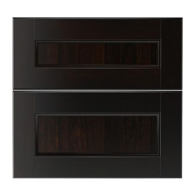 РАМШЁ Фронтальная панель глуб ящика,2 шт - черно-коричневый, 40x57 см РАМШЁ Фронтальная панель глуб ящика,2 шт - черно-коричневый, 40x57 см