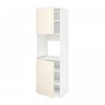 МЕТОД Высок шкаф д/духовки/2дверцы/полки - белый, Хитарп белый с оттенком, 60x60x200 см