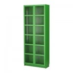 БИЛЛИ Шкаф книжный со стеклянными дверьми - зеленый