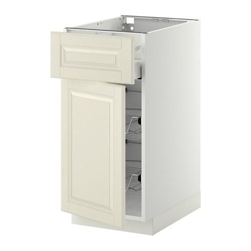 МЕТОД / МАКСИМЕРА Напольн шкаф с пров корз/ящ/дверью - белый, Будбин белый с оттенком, 40x60 см