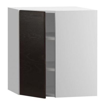 ФАКТУМ Шкаф навесной угловой - Нексус коричнево-чёрный, 60x70 см