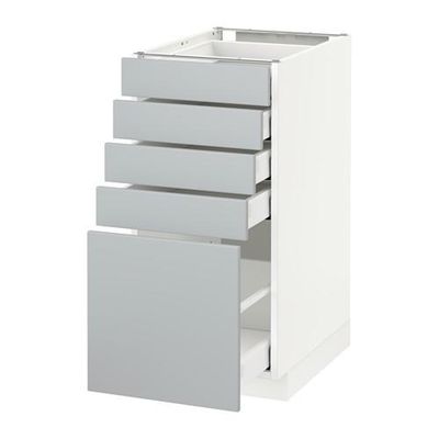 МЕТОД / МАКСИМЕРА Напольный шкаф с 5 ящиками - 40x60 см, Веддинге серый, белый