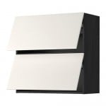 METOD навесной шкаф/2 дверцы, горизонтал черный/Веддинге белый 80x80 см