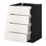 МЕТОД / ФОРВАРА Напольн шкаф 4 фронт панели/4 ящика - 60x60 см, Веддинге белый, под дерево черный МЕТОД / ФОРВАРА Напольн шкаф 4 фронт панели/4 ящика - 60x60 см, Веддинге белый, под дерево черный