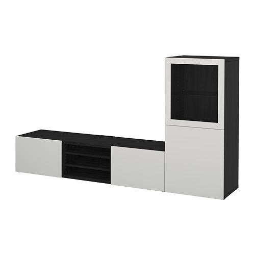 BESTÅ шкаф для ТВ, комбин/стеклян дверцы BESTÅ шкаф для ТВ, комбин/стеклян дверцы