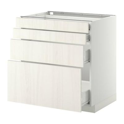 МЕТОД / ФОРВАРА Напольн шкаф 4 фронт панели/4 ящика - 80x60 см, Росдаль белый ясень, белый МЕТОД / ФОРВАРА Напольн шкаф 4 фронт панели/4 ящика - 80x60 см, Росдаль белый ясень, белый