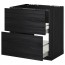 МЕТОД / МАКСИМЕРА Напольн шк п-мойку+2фрнт пнл/2 ящ - под дерево черный, Тингсрид под дерево черный, 80x60 см