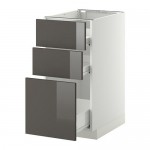 МЕТОД / ФОРВАРА Напольн шкаф 3фрнт пнл/2низк/1ср ящ - белый, Рингульт глянцевый серый, 40x60 см МЕТОД / ФОРВАРА Напольн шкаф 3фрнт пнл/2низк/1ср ящ - белый, Рингульт глянцевый серый, 40x60 см