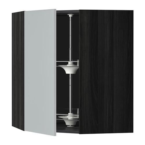 МЕТОД Угл нвсн шкф с вращающ секц - 68x80 см, Веддинге серый, под дерево черный