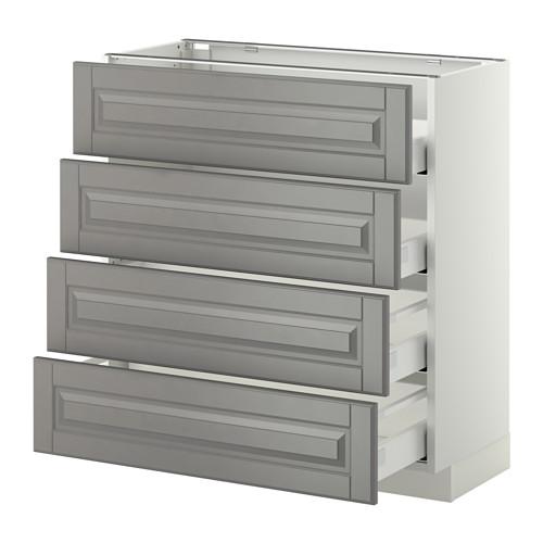 METOD напольн шкаф 4 фронт панели/4 ящика цвет алюминия