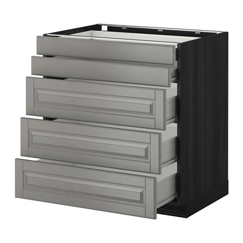 МЕТОД / ФОРВАРА Нплн шк 5фрнт/2нзк/3срд ящ - под дерево черный, Будбин серый, 80x60 см МЕТОД / ФОРВАРА Нплн шк 5фрнт/2нзк/3срд ящ - под дерево черный, Будбин серый, 80x60 см