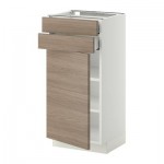 МЕТОД / МАКСИМЕРА Напольный шкаф с дверцей/2 ящиками - 40x37 см, Брокхульт под грецкий орех светло-серый, белый МЕТОД / МАКСИМЕРА Напольный шкаф с дверцей/2 ящиками - 40x37 см, Брокхульт под грецкий орех светло-серый, белый