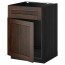 МЕТОД Напольный шкаф п-мойку с дв/фр пнл - под дерево черный, Эдсерум под дерево коричневый