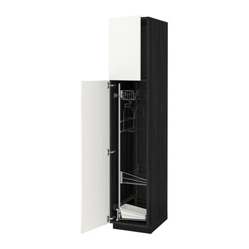 МЕТОД Выс шк с отд д/акс д/убрк - под дерево черный, Хэггеби белый, 40x60x200 см МЕТОД Выс шк с отд д/акс д/убрк - под дерево черный, Хэггеби белый, 40x60x200 см