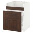 МЕТОД Напол шк д/мойки ХАВСЕН/3фасада/2ящ - белый, Эдсерум под дерево коричневый, 60x60 см