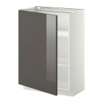 МЕТОД Напольный шкаф с полками - 60x37 см, Рингульт глянцевый серый, белый МЕТОД Напольный шкаф с полками - 60x37 см, Рингульт глянцевый серый, белый