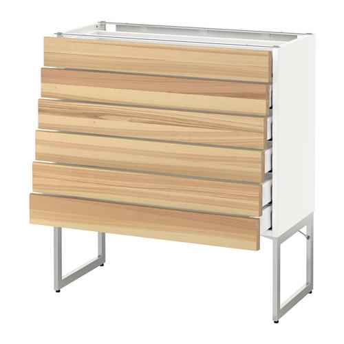 МЕТОД / МАКСИМЕРА Напольн шкаф 6фронт пнл/6 низ ящ - белый, Торхэмн естественный ясень, 80x37x60 см МЕТОД / МАКСИМЕРА Напольн шкаф 6фронт пнл/6 низ ящ - белый, Торхэмн естественный ясень, 80x37x60 см