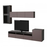 БЕСТО Шкаф для ТВ, комбин/стеклян дверцы - черно-коричневый/Вальвикен темно-коричневый, прозрачное стекло, направляющие ящика,нажимные БЕСТО Шкаф для ТВ, комбин/стеклян дверцы - черно-коричневый/Вальвикен темно-коричневый, прозрачное стекло, направляющие ящика,нажимные