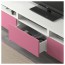БЕСТО Тумба д/ТВ с ящиками - белый/Лаппвикен розовый, направляющие ящика, плавно закр