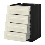 МЕТОД / МАКСИМЕРА Напольн шкаф 4 фронт панели/4 ящика - под дерево черный, Будбин белый с оттенком, 60x60 см МЕТОД / МАКСИМЕРА Напольн шкаф 4 фронт панели/4 ящика - под дерево черный, Будбин белый с оттенком, 60x60 см